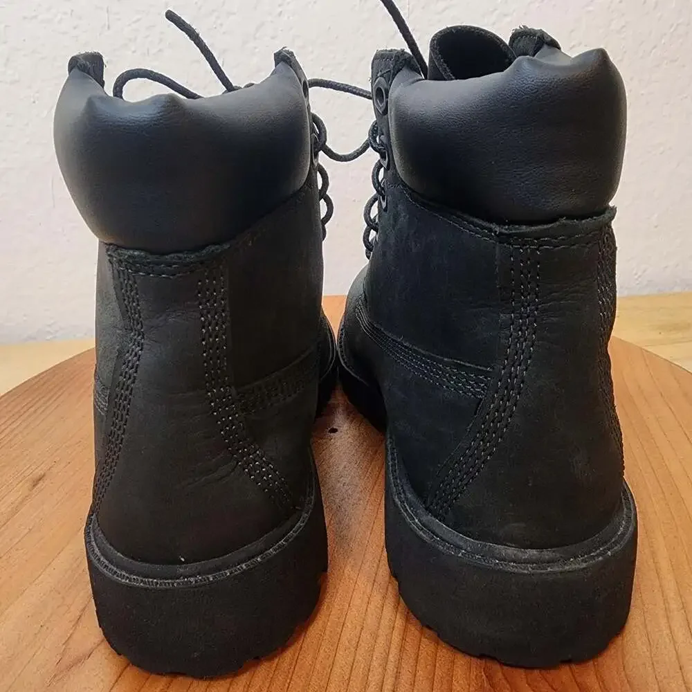 Timberland Boots Kids Size 4M Black Nubuck Insulated Ankle Lace Up 12907